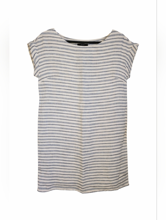 Tahari Dresses & Skirts - Tahari Linen Stripe Shift Dress Small Blue White Nautical Coastal Minimalist